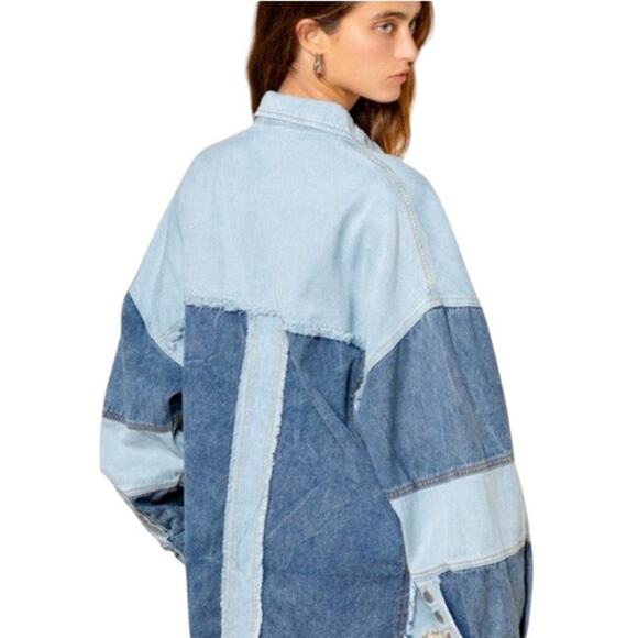 POL Denim Patch Jacket Size Large - Picture 2 of 6